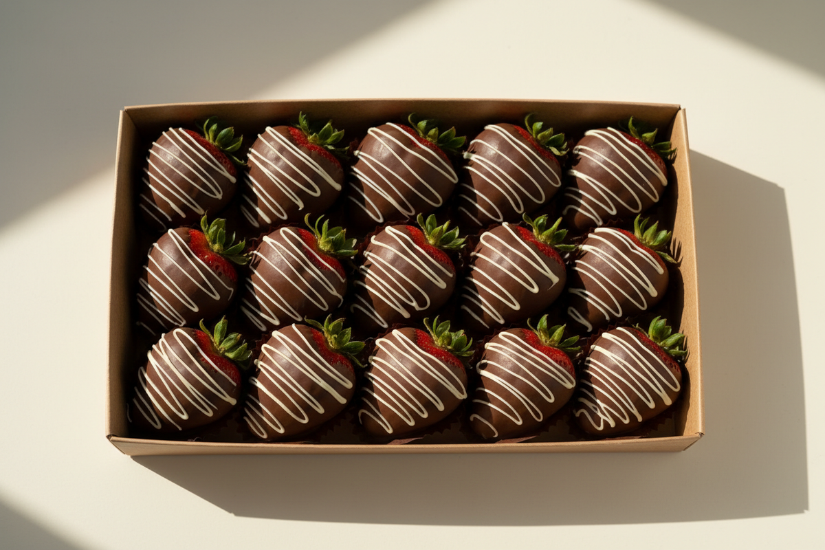 make it a dozen berries - more birds eye view - studio ivory drop shadow background with natural lighting